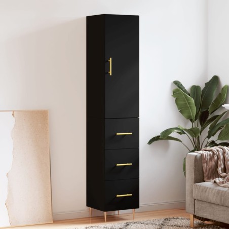 vidaXL Highboard Schwarz 34,5x34x180 cm Holzwerkstoff