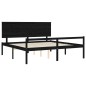 vidaXL Massivholzbett mit Kopfteil Schwarz 200x200 cm vidaXL Massivholzbett mit Kopfteil Schwarz 200x200 cm