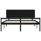 vidaXL Massivholzbett mit Kopfteil Schwarz 200x200 cm vidaXL Massivholzbett mit Kopfteil Schwarz 200x200 cm