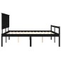 vidaXL Massivholzbett mit Kopfteil Schwarz 200x200 cm vidaXL Massivholzbett mit Kopfteil Schwarz 200x200 cm