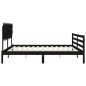 vidaXL Massivholzbett mit Kopfteil Schwarz 200x200 cm vidaXL Massivholzbett mit Kopfteil Schwarz 200x200 cm