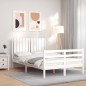 vidaXL Massivholzbett mit Kopfteil Weiß 120x200 cm vidaXL Massivholzbett mit Kopfteil Weiß 120x200 cm