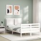 vidaXL Massivholzbett mit Kopfteil Weiß 120x200 cm vidaXL Massivholzbett mit Kopfteil Weiß 120x200 cm