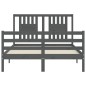 vidaXL Massivholzbett mit Kopfteil Grau 140x190 cm vidaXL Massivholzbett mit Kopfteil Grau 140x190 cm