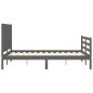 vidaXL Massivholzbett mit Kopfteil Grau 140x190 cm vidaXL Massivholzbett mit Kopfteil Grau 140x190 cm