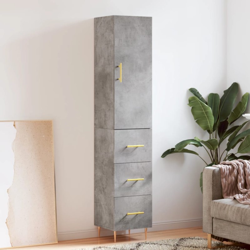 vidaXL Highboard Betongrau 34,5x34x180 cm Holzwerkstoff vidaXL Highboard Betongrau 34,5x34x180 cm Holzwerkstoff