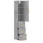 vidaXL Highboard Betongrau 34,5x34x180 cm Holzwerkstoff vidaXL Highboard Betongrau 34,5x34x180 cm Holzwerkstoff