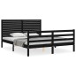 vidaXL Massivholzbett mit Kopfteil Schwarz 160x200 cm vidaXL Massivholzbett mit Kopfteil Schwarz 160x200 cm