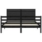 vidaXL Massivholzbett mit Kopfteil Schwarz 160x200 cm vidaXL Massivholzbett mit Kopfteil Schwarz 160x200 cm