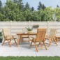 vidaXL Gartenstühle mit Kissen 4 Stk. Massivholz Teak