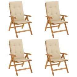 vidaXL Gartenstühle mit Kissen 4 Stk. Massivholz Teak
