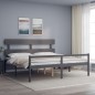 vidaXL Massivholzbett mit Kopfteil Grau 200x200 cm vidaXL Massivholzbett mit Kopfteil Grau 200x200 cm