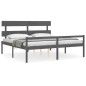 vidaXL Massivholzbett mit Kopfteil Grau 200x200 cm vidaXL Massivholzbett mit Kopfteil Grau 200x200 cm