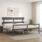 vidaXL Massivholzbett mit Kopfteil Grau 200x200 cm vidaXL Massivholzbett mit Kopfteil Grau 200x200 cm