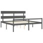 vidaXL Massivholzbett mit Kopfteil Grau 200x200 cm vidaXL Massivholzbett mit Kopfteil Grau 200x200 cm