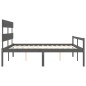 vidaXL Massivholzbett mit Kopfteil Grau 200x200 cm vidaXL Massivholzbett mit Kopfteil Grau 200x200 cm