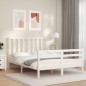 vidaXL Massivholzbett mit Kopfteil Weiß 120x200 cm vidaXL Massivholzbett mit Kopfteil Weiß 120x200 cm
