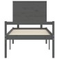 vidaXL Massivholzbett mit Kopfteil Grau 90x200 cm vidaXL Massivholzbett mit Kopfteil Grau 90x200 cm
