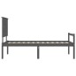vidaXL Massivholzbett mit Kopfteil Grau 90x200 cm vidaXL Massivholzbett mit Kopfteil Grau 90x200 cm