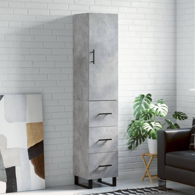 vidaXL Highboard Betongrau 34,5x34x180 cm Holzwerkstoff vidaXL Highboard Betongrau 34,5x34x180 cm Holzwerkstoff