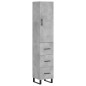 vidaXL Highboard Betongrau 34,5x34x180 cm Holzwerkstoff vidaXL Highboard Betongrau 34,5x34x180 cm Holzwerkstoff