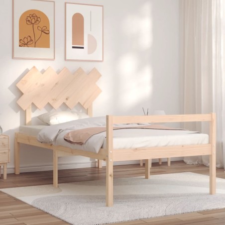 vidaXL Massivholzbett mit Kopfteil 100x200 cm