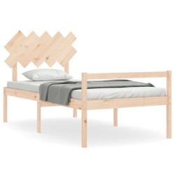 vidaXL Massivholzbett mit Kopfteil 100x200 cm