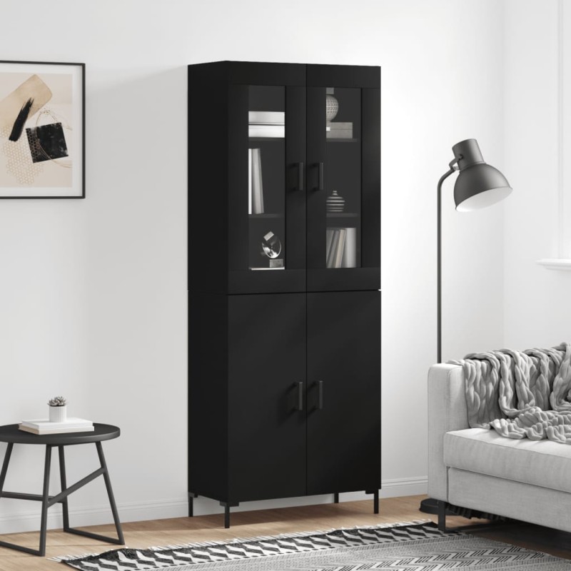 vidaXL Highboard Schwarz 69,5x34x180 cm Holzwerkstoff vidaXL Highboard Schwarz 69,5x34x180 cm Holzwerkstoff