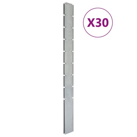 vidaXL Zaunpfosten 30 Stk. Silbern 220 cm Verzinkter Stahl