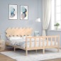 vidaXL Massivholzbett mit Kopfteil 140x190 cm vidaXL Massivholzbett mit Kopfteil 140x190 cm