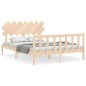 vidaXL Massivholzbett mit Kopfteil 140x190 cm vidaXL Massivholzbett mit Kopfteil 140x190 cm