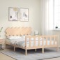 vidaXL Massivholzbett mit Kopfteil 140x190 cm vidaXL Massivholzbett mit Kopfteil 140x190 cm