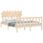 vidaXL Massivholzbett mit Kopfteil 140x190 cm vidaXL Massivholzbett mit Kopfteil 140x190 cm