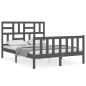 vidaXL Massivholzbett mit Kopfteil Grau 120x200 cm vidaXL Massivholzbett mit Kopfteil Grau 120x200 cm