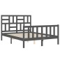 vidaXL Massivholzbett mit Kopfteil Grau 120x200 cm vidaXL Massivholzbett mit Kopfteil Grau 120x200 cm