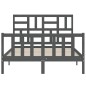 vidaXL Massivholzbett mit Kopfteil Grau 120x200 cm vidaXL Massivholzbett mit Kopfteil Grau 120x200 cm