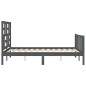 vidaXL Massivholzbett mit Kopfteil Grau 120x200 cm vidaXL Massivholzbett mit Kopfteil Grau 120x200 cm