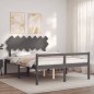 vidaXL Seniorenbett mit Kopfteil 140x190 cm Grau Massivholz vidaXL Seniorenbett mit Kopfteil 140x190 cm Grau Massivholz