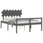 vidaXL Seniorenbett mit Kopfteil 140x190 cm Grau Massivholz vidaXL Seniorenbett mit Kopfteil 140x190 cm Grau Massivholz
