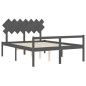 vidaXL Seniorenbett mit Kopfteil 140x190 cm Grau Massivholz vidaXL Seniorenbett mit Kopfteil 140x190 cm Grau Massivholz