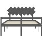 vidaXL Seniorenbett mit Kopfteil 140x190 cm Grau Massivholz vidaXL Seniorenbett mit Kopfteil 140x190 cm Grau Massivholz