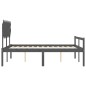 vidaXL Seniorenbett mit Kopfteil 140x190 cm Grau Massivholz vidaXL Seniorenbett mit Kopfteil 140x190 cm Grau Massivholz