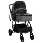 vidaXL 2-in-1 Kinderwagen Hellgrau und Schwarz Stahl vidaXL 2-in-1 Kinderwagen Hellgrau und Schwarz Stahl