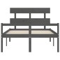 vidaXL Massivholzbett mit Kopfteil Grau 140x200 cm vidaXL Massivholzbett mit Kopfteil Grau 140x200 cm