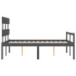 vidaXL Massivholzbett mit Kopfteil Grau 140x200 cm vidaXL Massivholzbett mit Kopfteil Grau 140x200 cm