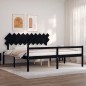 vidaXL Massivholzbett mit Kopfteil Schwarz 200x200 cm vidaXL Massivholzbett mit Kopfteil Schwarz 200x200 cm