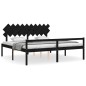 vidaXL Massivholzbett mit Kopfteil Schwarz 200x200 cm vidaXL Massivholzbett mit Kopfteil Schwarz 200x200 cm