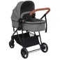 vidaXL 2-in-1 Kinderwagen Hellgrau und Schwarz Stahl vidaXL 2-in-1 Kinderwagen Hellgrau und Schwarz Stahl