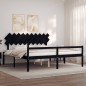 vidaXL Massivholzbett mit Kopfteil Schwarz 200x200 cm vidaXL Massivholzbett mit Kopfteil Schwarz 200x200 cm