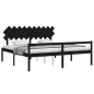 vidaXL Massivholzbett mit Kopfteil Schwarz 200x200 cm vidaXL Massivholzbett mit Kopfteil Schwarz 200x200 cm